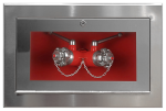 Cofre-E Columna seca IPF-39 Rojo / puerta acristalada inox