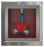 Cofre-E Columna seca IPF-40 Rojo / puerta acristalada inox